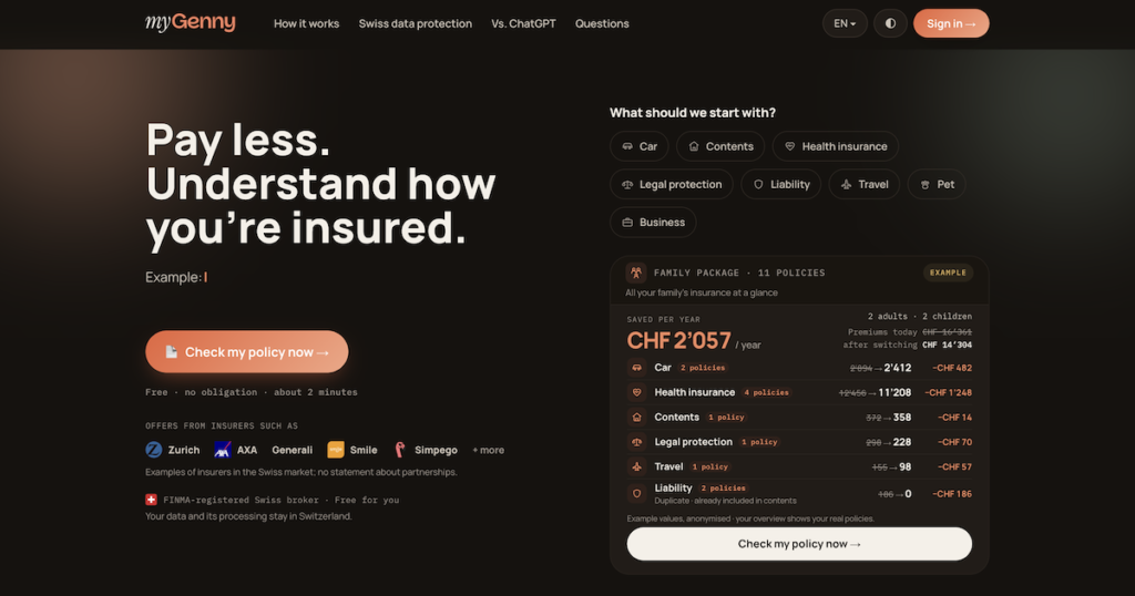 MyGenny Enters the Swiss Market with AI-Driven Personalized Insurance Solutions MyGenny Officially Launches in Switzerland: AI Turns Insurance Products into Individual Solutions